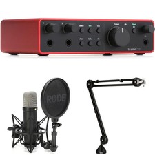 Focusrite Scarlett 2i2 4th Gen USB Audio Interface with NT1 Condenser Microphone