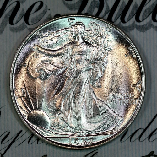 * 1937-P * SUPERB+ GEM BU MS WALKING LIBERTY HALF-DOLLAR * FROM COLLECTION