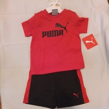 Puma,2 PC Jersey Ss Tee  Interlock short Set 12 months