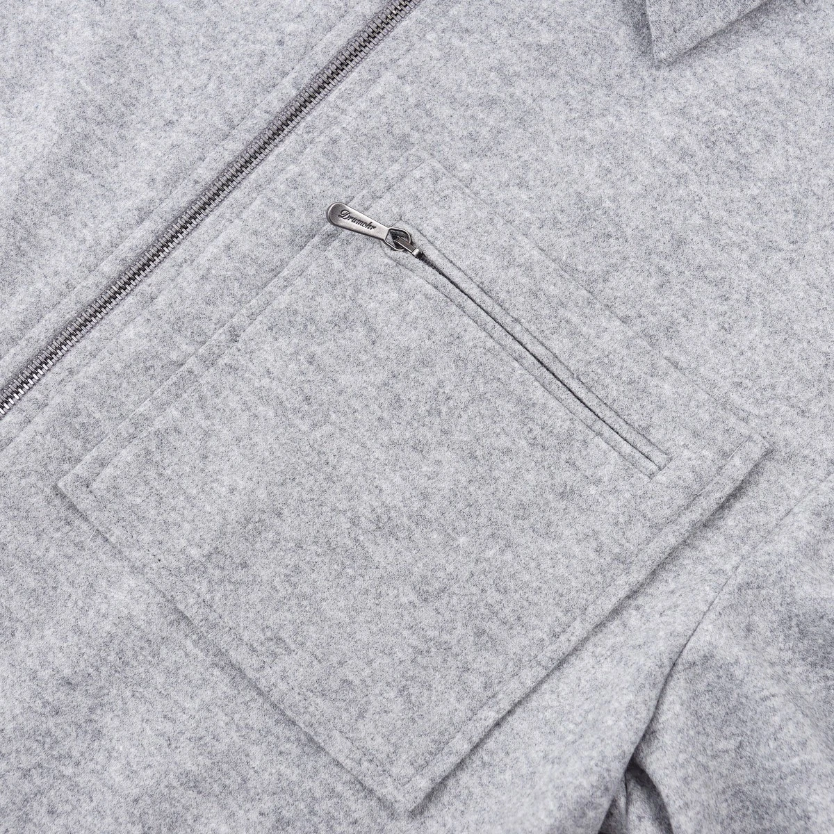 Drumohr Light Gray Soft-Brushed Wool Zip-Front Jacket M (Eu 48) NWT - product detail image 3