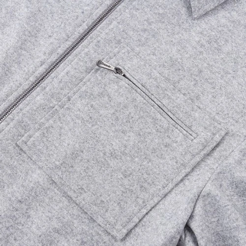 Drumohr Light Gray Soft-Brushed Wool Zip-Front Jacket M (Eu 48) NWT image 3