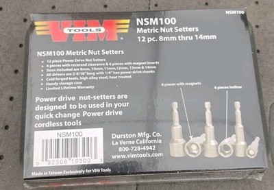 VIM NSM 100  Metric  Nut Setter Driver Set 12pc, 8mm Thru 14mm