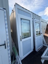Brand new Top quality double glazed  PVC back door with laminate solid fan light