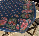 Beauvillé's tablecloth French Linen Navy Floral excellent 66' x 56' rectangle — photo 1