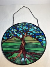 Tree Of Life Stained Glass Suncatcher Window Hanging Approx 6.5  Round
