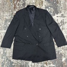 Vintage Pierre Balmain Black 100 Wool Double-Breasted Blazer Sports Coat