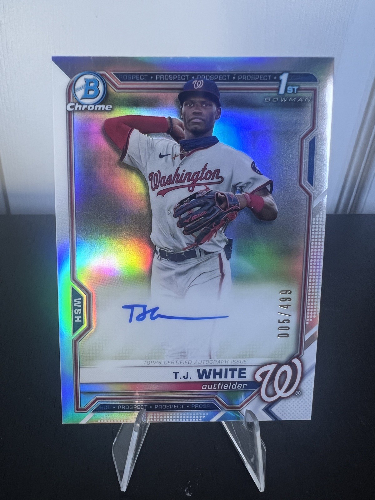 Tj White 2021 Topps Bowman Chrome Auto Refractor /499 #CDA-TWH