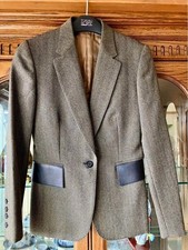 GUCCI Tailored Jacket Olive Green Tweed Size 42 Used