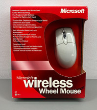 New Microsoft Wireless Wheel Mouse PC Mac PS/2 X08-25943 New Sealed