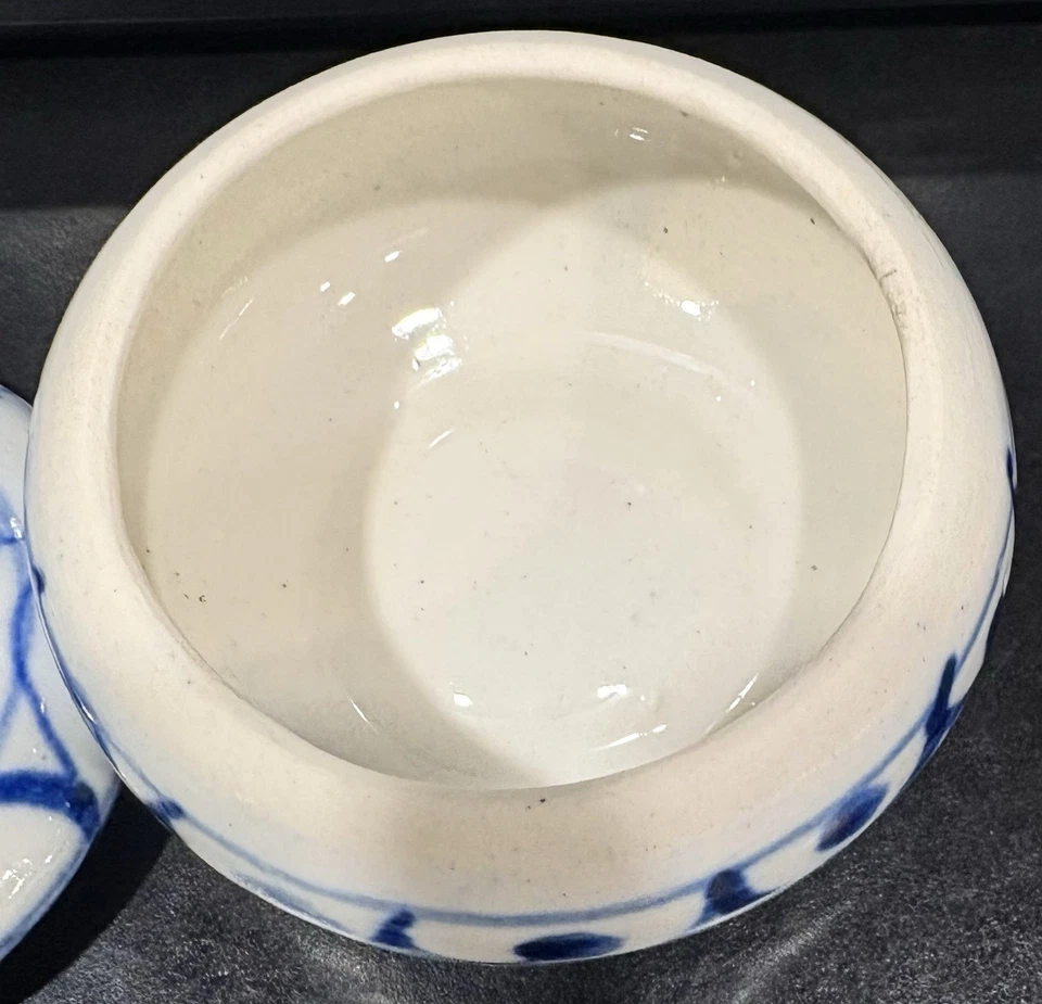 Antiga caixa de tinta pasta selo porcelana Famille Verte chinesa pintada à mão tampa de prato - Imagem 4 de 4