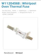 Jenn Air Thermal Fuse for Wall Range Oven W11204568