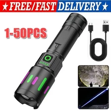 35000000 Lumen Super Bright LED Tactical Flashlight Rechargeable Work Light Lot