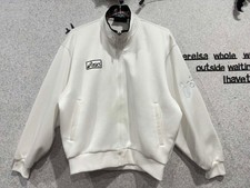 Vintage 90s ASICS Track Jacket White Full Zip Japan JASPO M XGT102 Retro