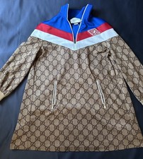 Gucci Brown GG mini dress Red And Blue Stripe Women’s Size Xs