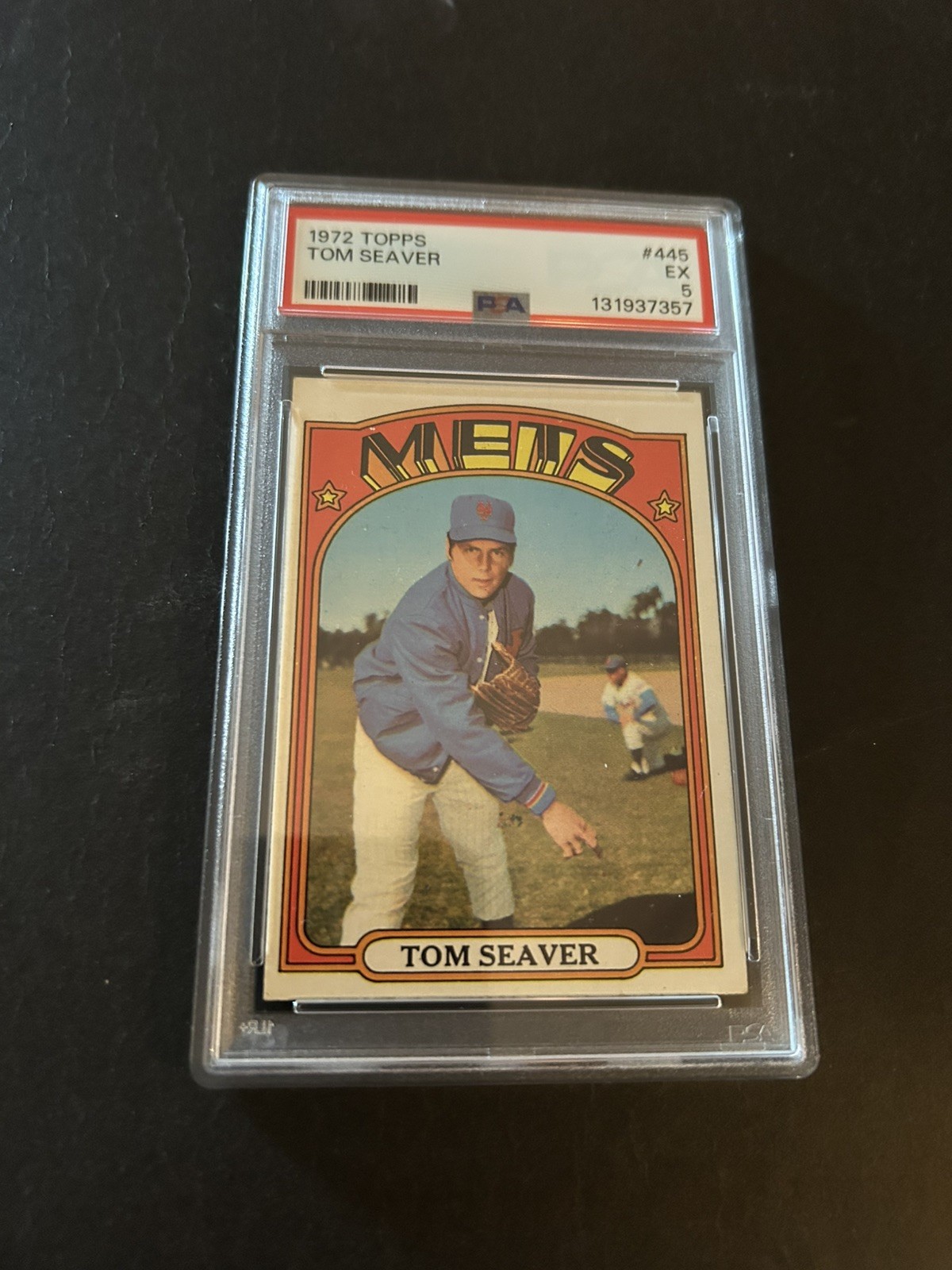 1972 Topps #445 TOM SEAVER (HOF) PSA 5 EX CENTERED New York METS