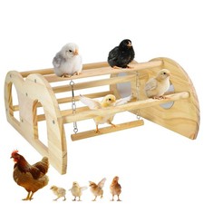 Chicken Perch - Roosting with Natural Swing mirror, Wooden