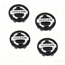 Set Of 4pcs Black Silver 54mm2.1inch Wheel Center Cap Cover Fit For Nissan