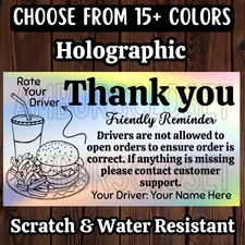 50 DoorDash UberEATS Grubhub 2.25" w/ NAME STICKERS LABELS SPARK SHIPT INSTACART