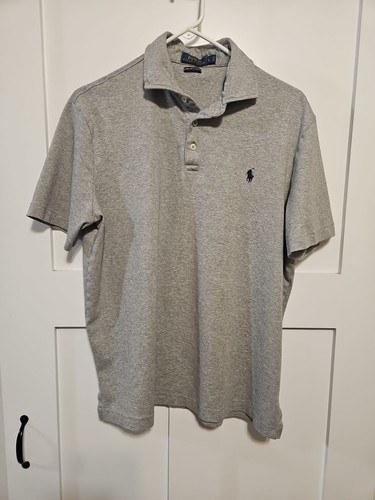 Polo Ralph Lauren Men’s Gray Short Sleeve Polo Shirt Soft Size L Pima Cotton - Picture 2 of 12