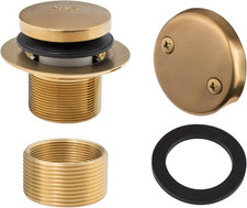 Tip-Toe Bathtub Drains Trim Set with Two-Hole Overflow Faceplate, Replacement Ba