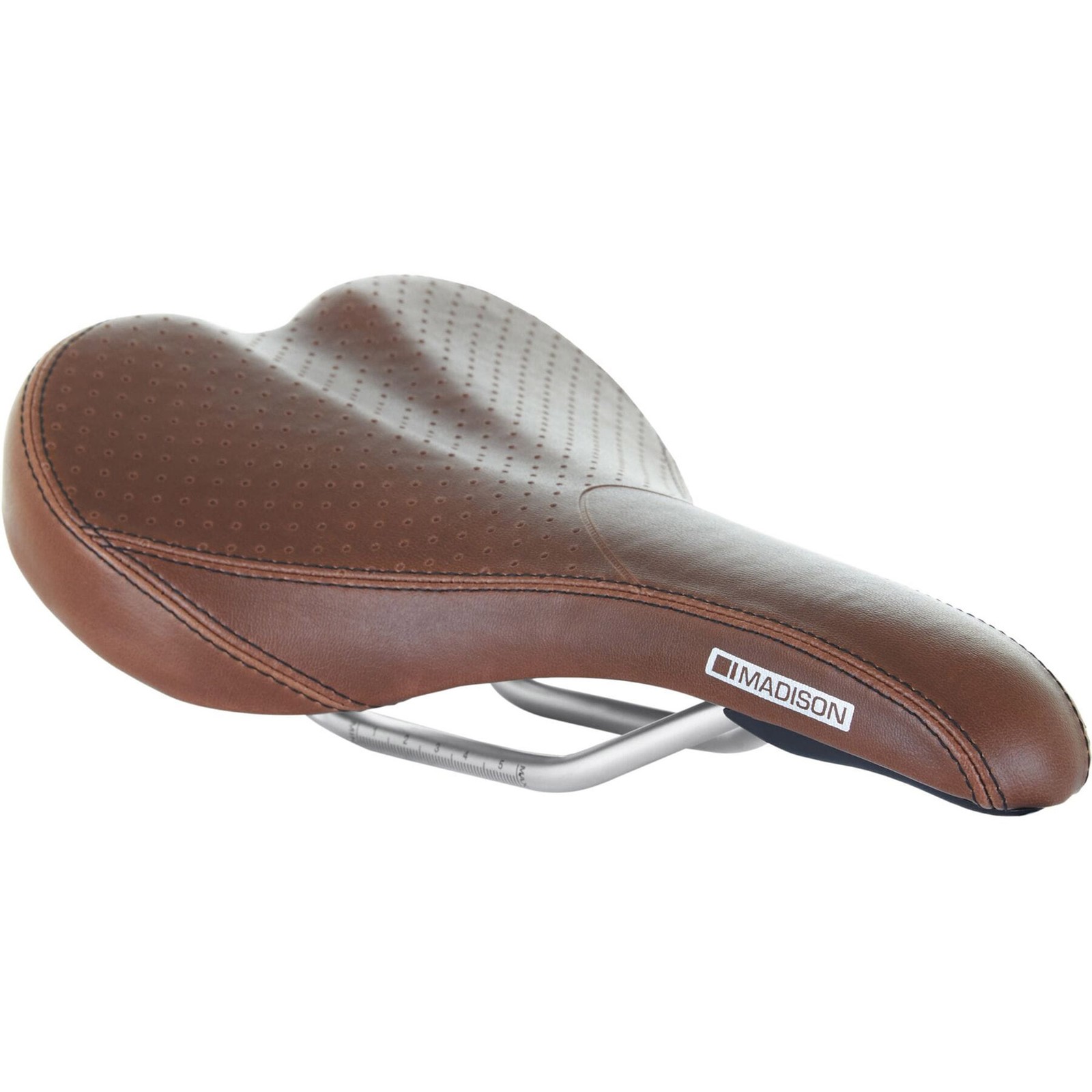 Madison Flux Classic Short Bike Saddle / Seat - Synthetic Leather - Brown
