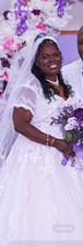 David's Bridal Plus Size 18 Ivory Ball Gown Sweetheart Tulle Lace Beaded Corset
