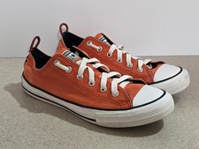 Converse Chuck Taylor All Star Low Top Sneakers Orange Junior Youth Size 5...