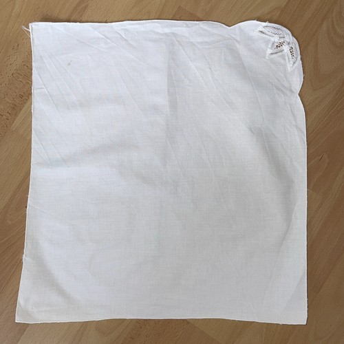 7 X Vintage White Cotton Napkins 43 X 40cm