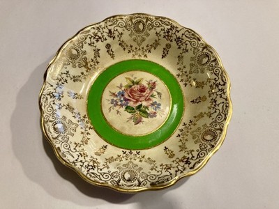 Vintage Palissy Keramik kleine Schale - Rosen Design - 13 cm