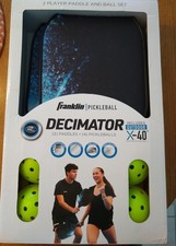 Franklin Pickleball 2 Player Carbon Fiber Paddle and X-40 Pickleball Set, New