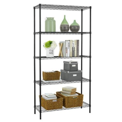 | 5-Tier Wire Storage Shelves | 36x14x72 | Black | with Adjustable Racks | He...