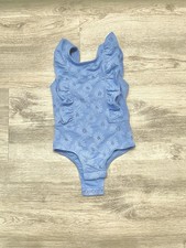 Baby Gap Girls Baby Blue Eyelet Floral Swimsuit W/ Snaps Size 2T