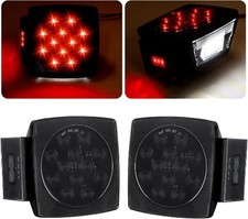 Square Led Trailer Tail Lights, 12V Smoked Red Square LED Su Color: Smoke Lens