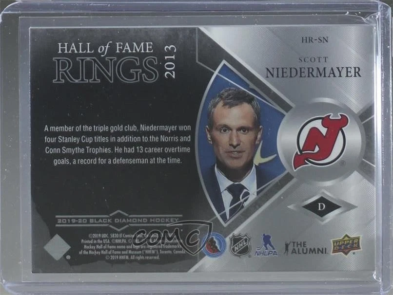 2019-20 Upper Deck Black Diamond Hall of Fame Rings Scott Niedermayer #HR-SN HOF - Image 2 of 2