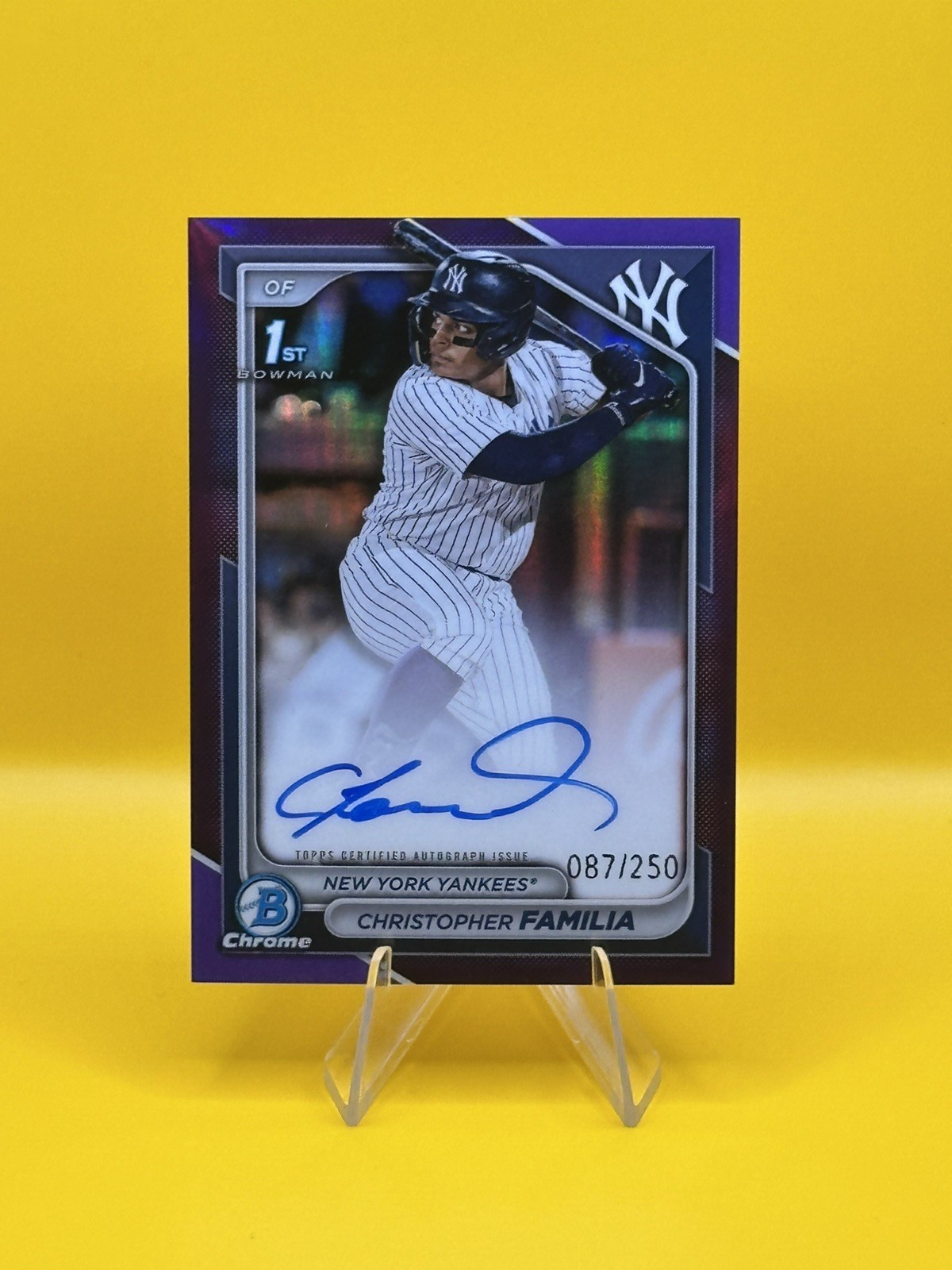 2024 Bowman Chrome Christopher Familia 1st Auto Purple /250 Yankees #CPA-CF🔥🔥