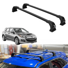 220 Lbs Lockable Roof Rack Cross Bars Fits Mazda 3 Hatchback 2010-2013 Black