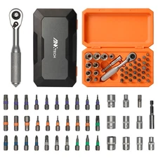 ANXTECH 42 IN 1 Socket Ratchet Wrench Set Repair Tool Kit Torque Wrench Gift
