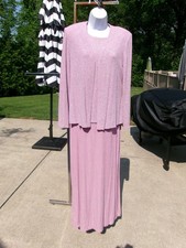 ALEX EVENINGS FAB PINK METALIC 2PC FORMAL DRESS 12