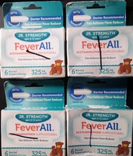 4 PK FEVERALL JR STRENGTH ACETAMINOPHEN SUPPOSITORY 325MG 6 SUPPOSITORIES EA BOX