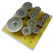 10 Piece Mini Cut-Off Diamond Cutoff Wheels Discs 1/8" Arbor Hole for Dremel