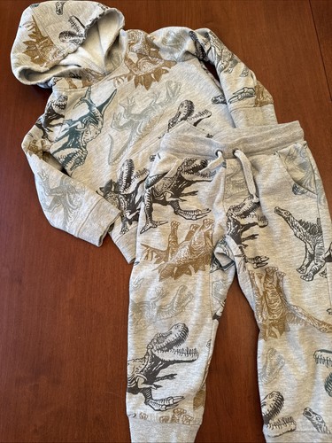 Wonder Nation 2 piece Set DINOSAUR Sweat Pants & Hoodie Sweatshirt Size 3T