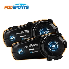 2x FX8 Pro Motorcycle Helmet Bluetooth Intercom Headset 10 Riders Communication
