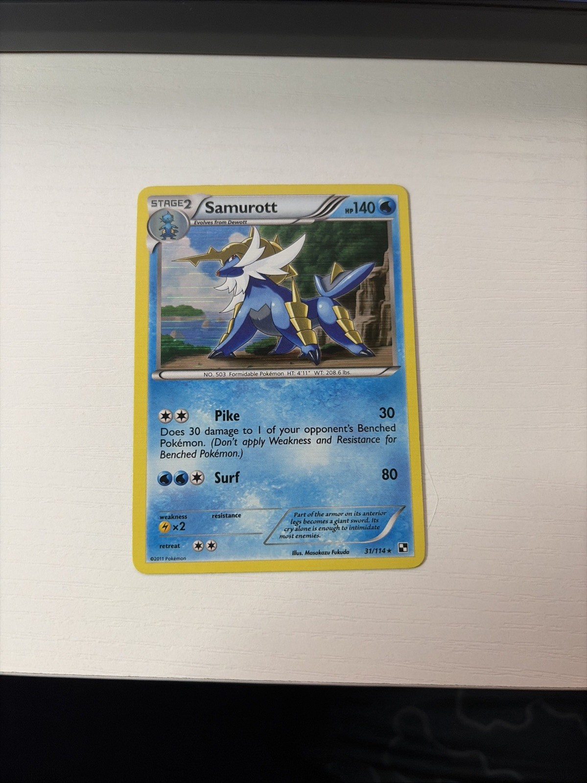 Pokémon TCG Samurott Black & White 31/114 Holo Holo Rare
