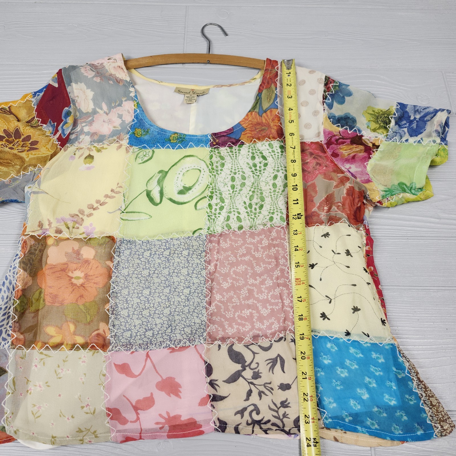 Sacred Threads Patchwork Bohemian Top Womens Size… - image 7