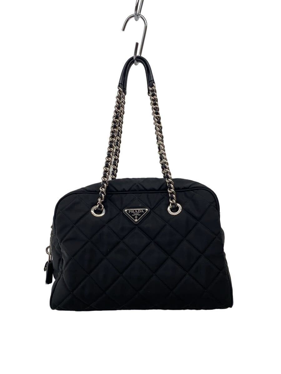 PRADA Handbag Polyester Black Solid Used - image 1