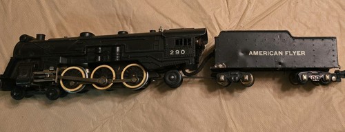 Vintage American Flyer 290 Steam Locomotive Metal Car AC Gilbert Untested