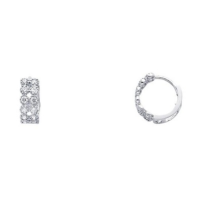 NEU 14K WEISSGOLD HUGGIES OHRRINGE 