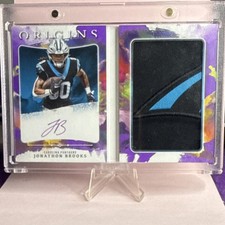 2024 Panini Origins Jonathon Brooks Panthers Rookie Booklet Patch Auto Purple /8