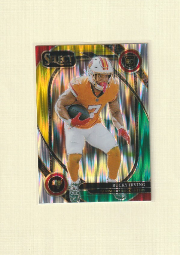 2024 Panini Select – Club Level Bucky Irving #239 Green & Yellow Shock Prizm (RC