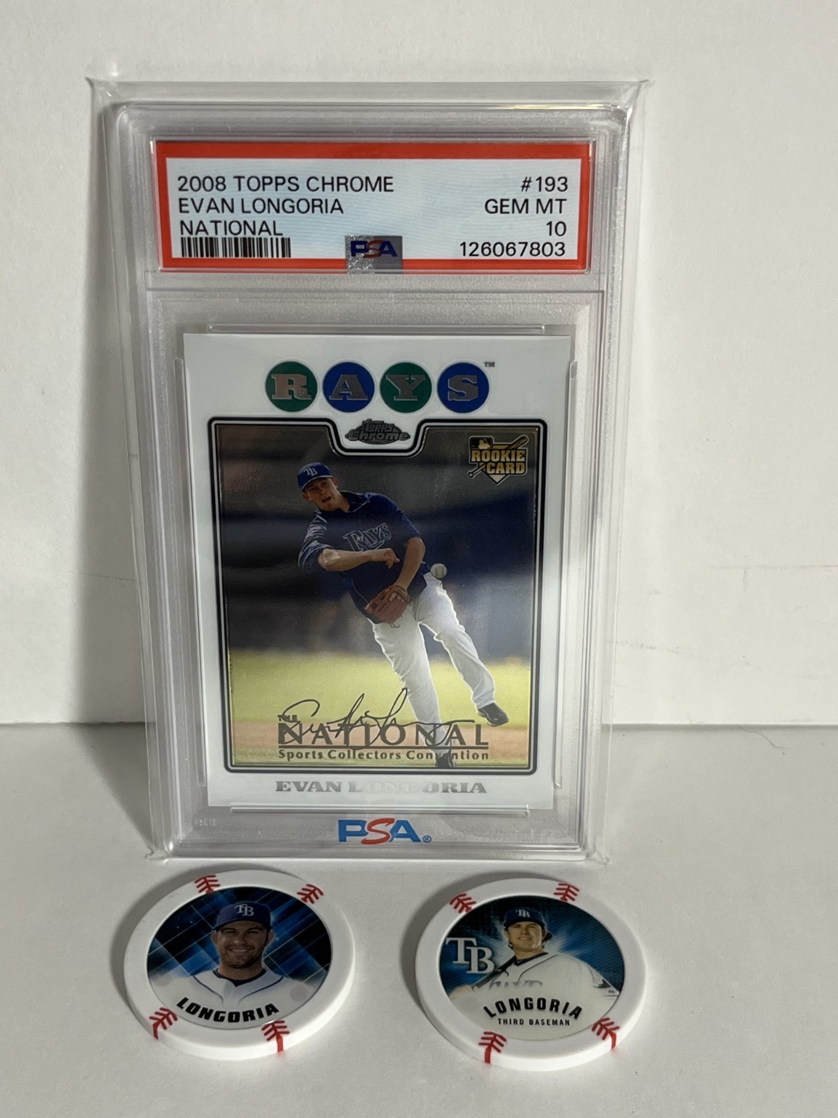 2008 Topps Chrome National Sports Collectors Con #193 Evan Longoria RC PSA 10